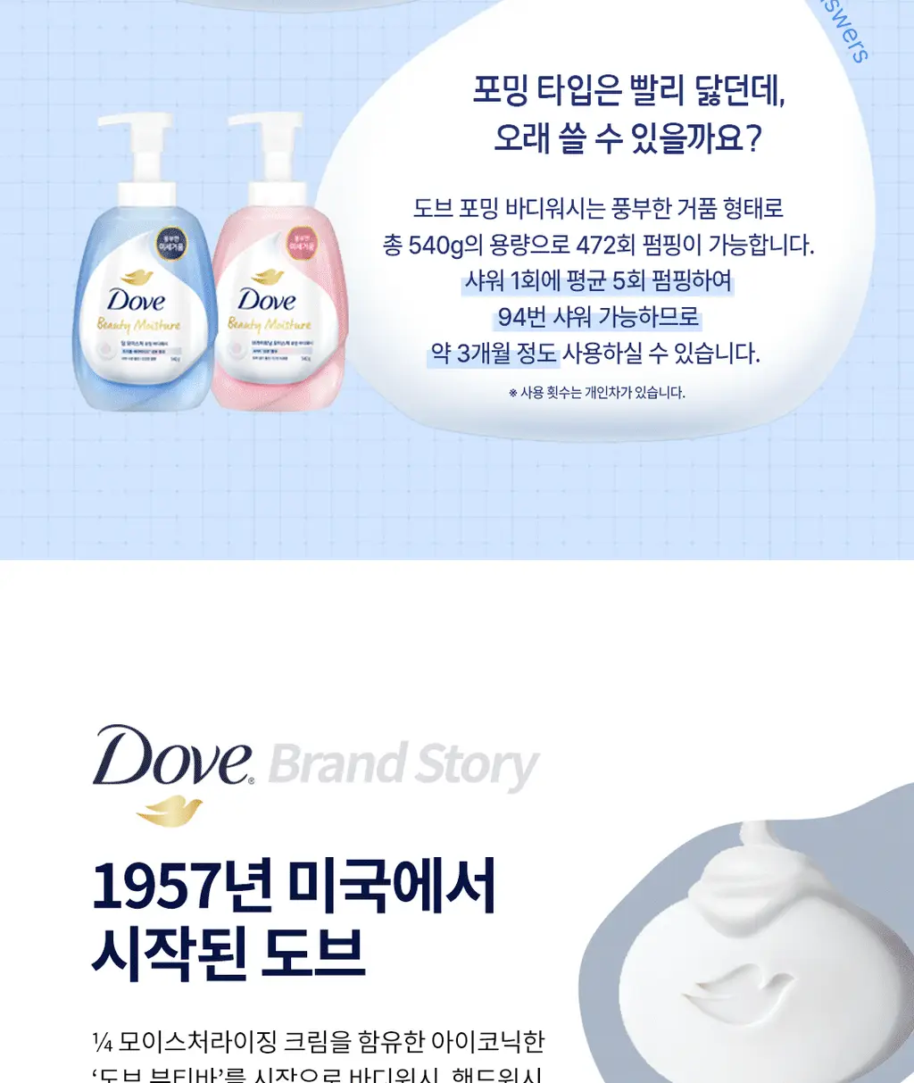 [NEW] 도브 모이스처 포밍 바디워시 2종 (딥 모이스처/브라이트닝) 상세페이지 29
